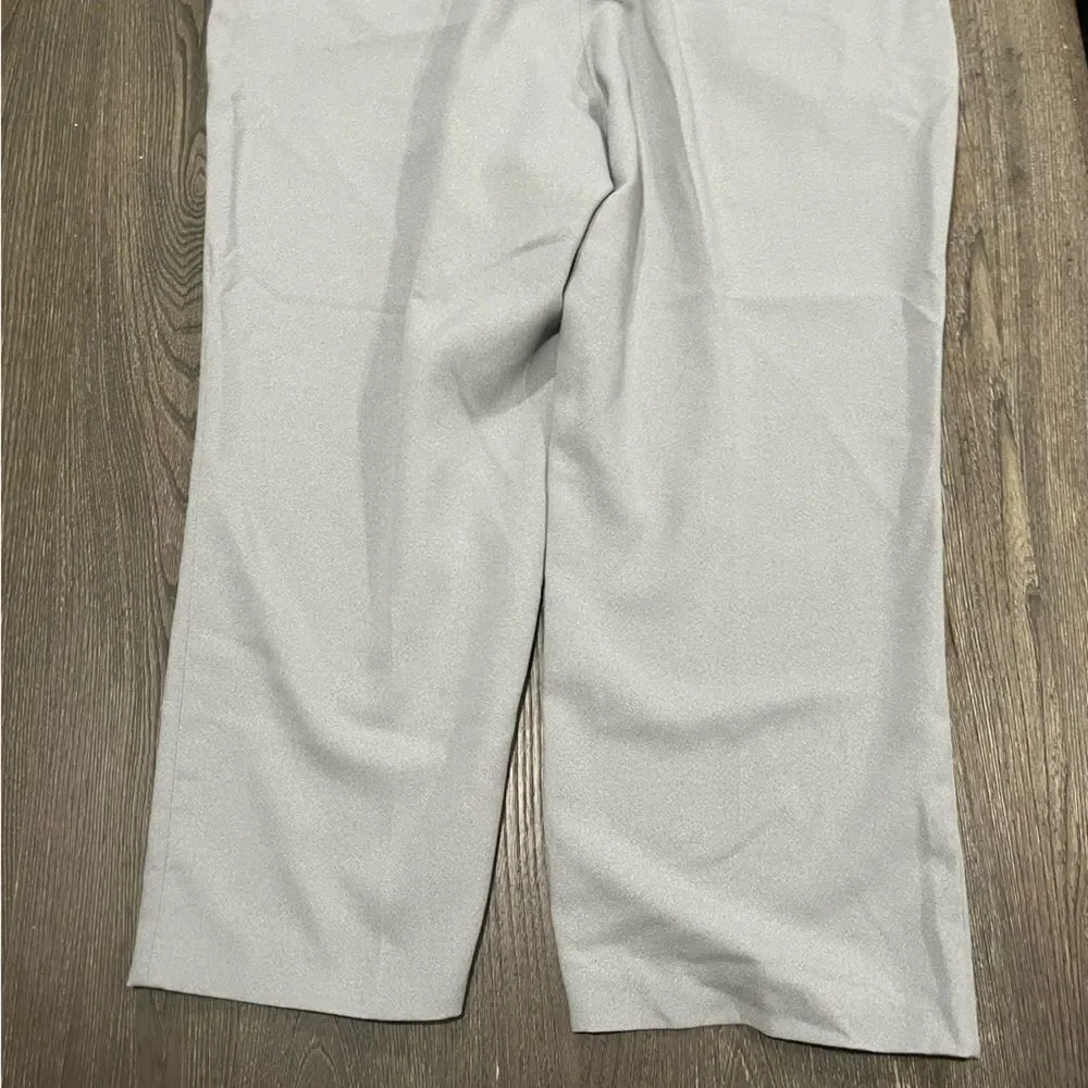 Haband's Fit-Forever Mens Dress Pants Mid Rise Wide Leg Pockets Gray Size 46M